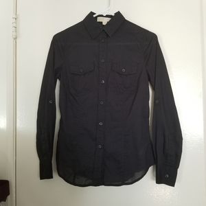Michael Kors Button Blouse RollTab Sleeves XS